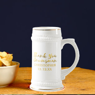 Chope À Bière Fausse Tiare de Garçon d'Honneur en Papier Alumini