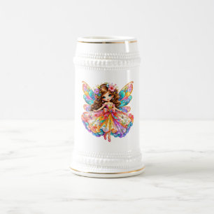 Chope À Bière Fée Numérique Magique et Colorée - Fantastique Mig