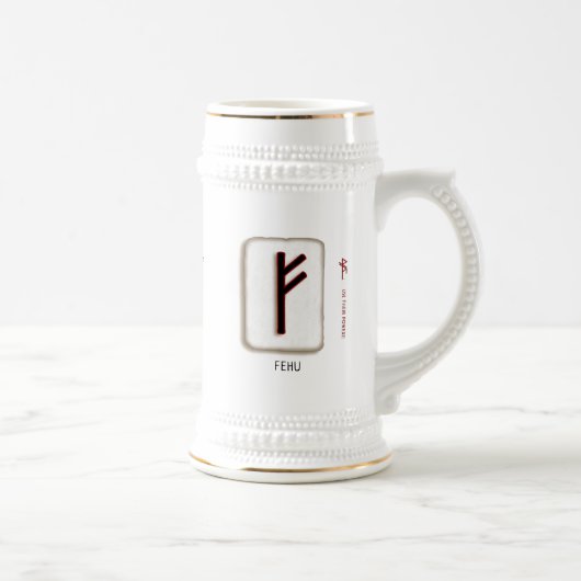 Chope À Bière Fehu RuneStone Stein (Droite)