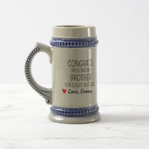 Chope À Bière Félicitations pour être mon frère, espèce de veina