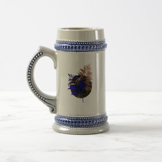 Chope À Bière Ferme bleue sur cercle noir (Gauche)