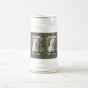 Chope À Bière Fête des pères - pattes en pierre - Westie