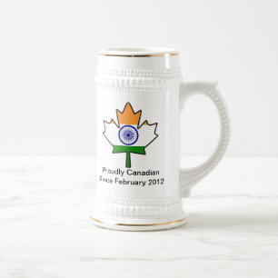 Chope À Bière Feuille d'érable indienne de drapeau Stein