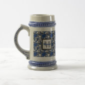 Chope À Bière Feuilles d'érable bleues sur fond charbon (Gauche)