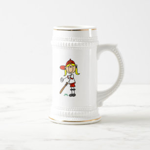 Chope À Bière Fille au bâton Stick Figure Cadeaux de baseball