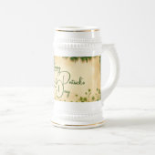 Chope À Bière Fille de la Saint-Patrick avec des trèfles (Devant droit)
