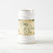 Chope À Bière Fille de la Saint-Patrick avec des trèfles (Centre)