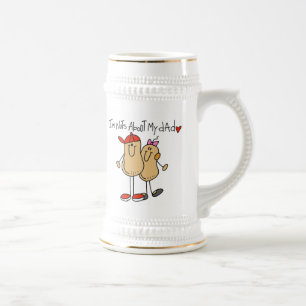 Chope À Bière Fille - Fou de mon père T-shirts et Cadeaux