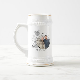 Chope À Bière Fils moderne , anniversaire de petit-fils Typograp