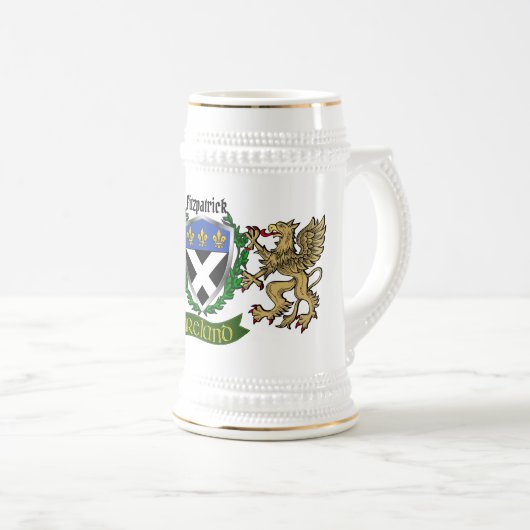 Chope À Bière Fitzpatrick Irish Shield Beer Stein (Devant droit)