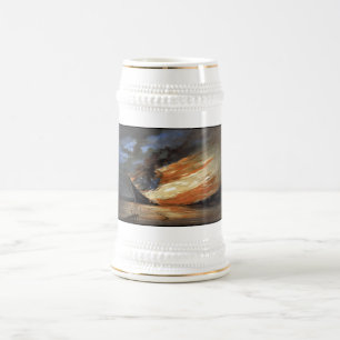 Chope À Bière Flambeaux de la guerre civile rebelle sur le feu d