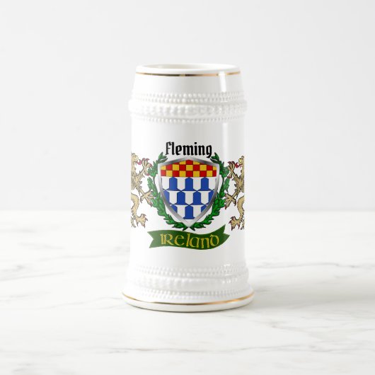 Chope À Bière Fleming Irish Shield Beer Stein (Centre)