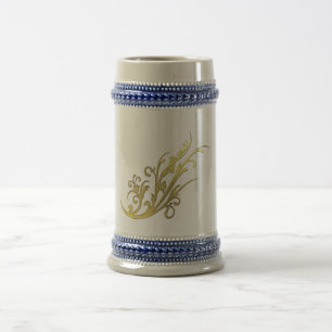 Chope À Bière Fleur d'or fausse de luxe abstrait