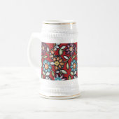 Chope À Bière fleur hippe colorée stein (Devant gauche)