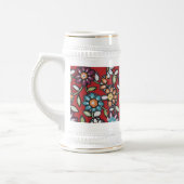 Chope À Bière fleur hippe colorée stein (Gauche)