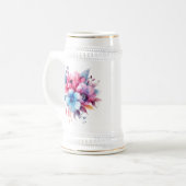 Chope À Bière Fleurs à l'aquarelle conception florale (Devant gauche)