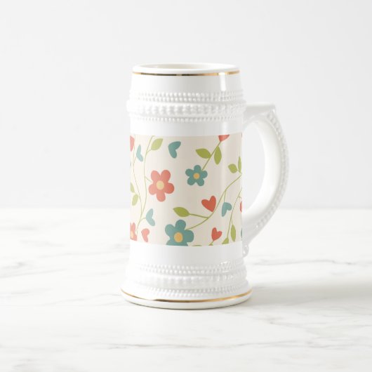 Chope À Bière Fleurs Bière Stein (Devant droit)