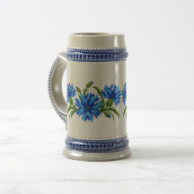 Fleurs de maïs bleues en broderie