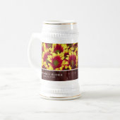 Chope À Bière Fleurs de soleil d'automne rustiques sur Mariage d (Devant gauche)