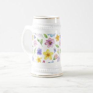 Chope À Bière Fleurs Floral Pattern Sublimation-95651