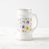Chope À Bière Fleurs Floral Pattern Sublimation-95651 (Devant droit)