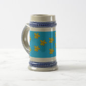 Chope À Bière fleurs peintes en bleu (Devant gauche)