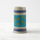 Chope À Bière fleurs peintes en bleu (Centre)
