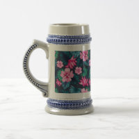 Fleurs roses avec Feuilles verts Partern-79066