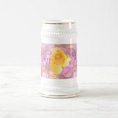 Chope À Bière Fleurs roses Yellow Rose Maman Bière Stein (Centre)