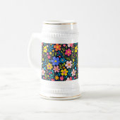 Chope À Bière Floral Digital Peinture Fleurs Motif-38875 (Devant gauche)