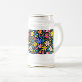 Chope À Bière Floral Digital Peinture Fleurs Motif-38875 (Devant droit)