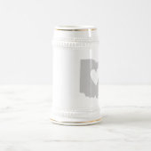 Chope À Bière Forme de plan gris de l'Ohio avec coupure du coeur (Centre)