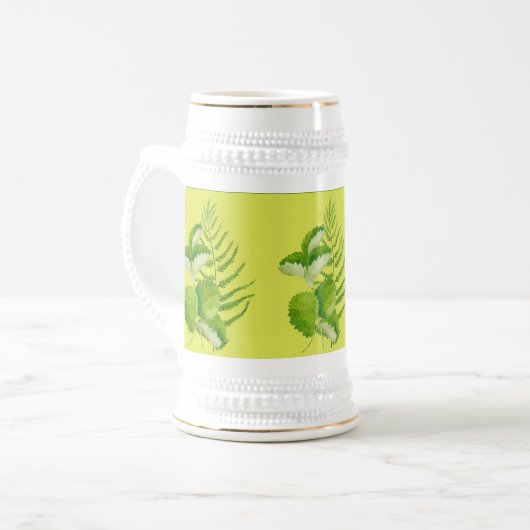 Chope À Bière Formulaires en vert sur un Stein (Devant gauche)