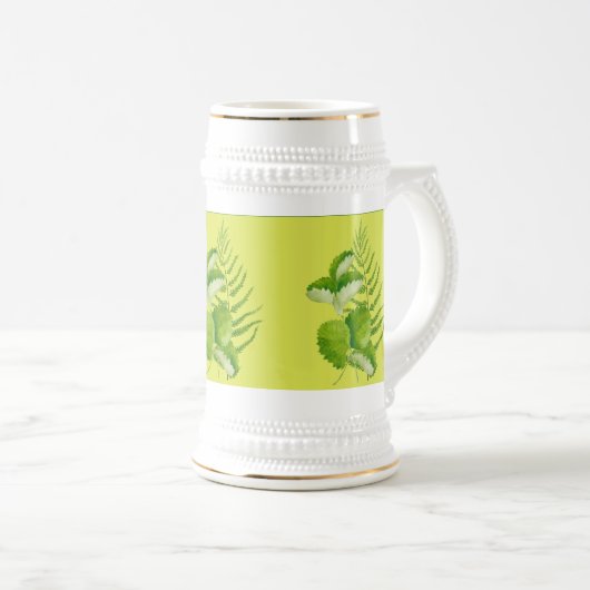 Chope À Bière Formulaires en vert sur un Stein (Devant droit)