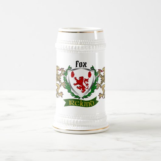 Chope À Bière Fox Irish Shield Beer Stein (Centre)