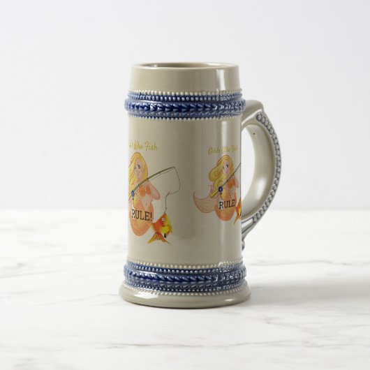 Chope À Bière Funny Pêche Fille Sirène Thunder_Cove (Devant droit)