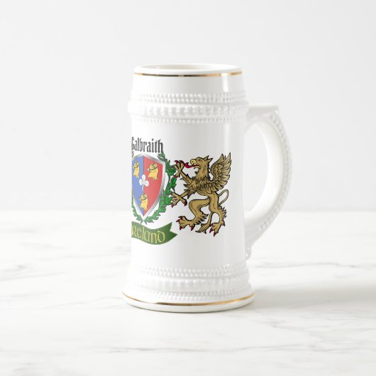 Chope À Bière Galbraith Irish Shield Beer Stein (Devant droit)