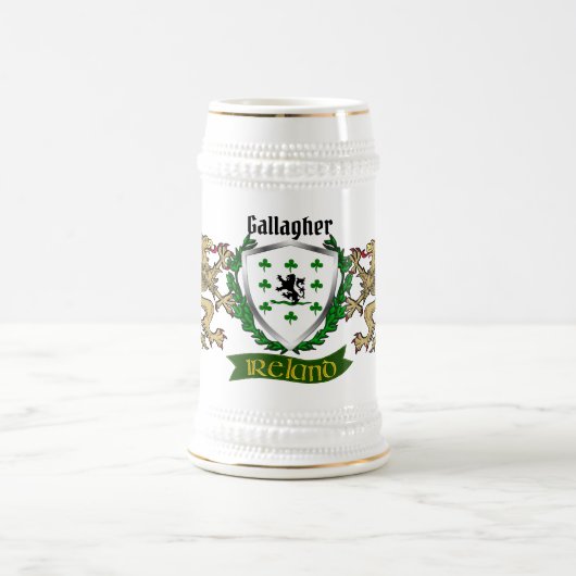 Chope À Bière Gallagher/O'Gallagher Irish Shield Beer Stein (Centre)