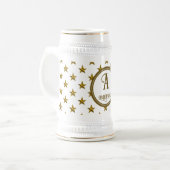 Chope À Bière Garde de initiale à motif étoile dorée Monogram (Devant gauche)