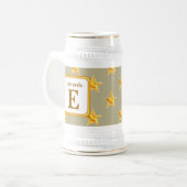 Chope À Bière Garde de monogramme E or initial familial étoile (Devant gauche)