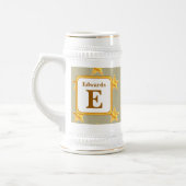 Chope À Bière Garde de monogramme E or initial familial étoile (Gauche)