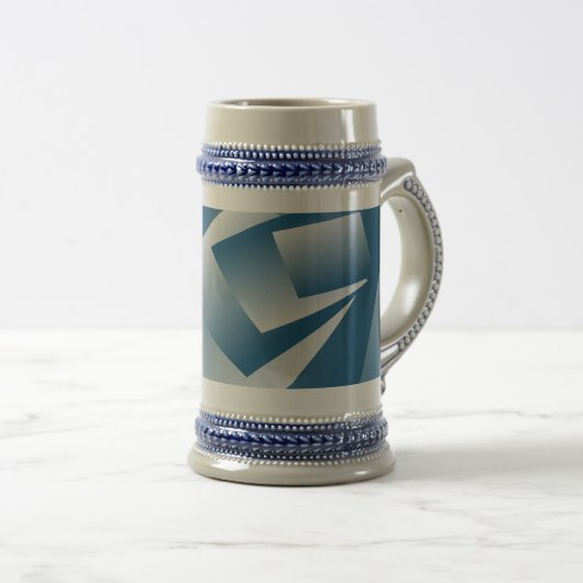 Chope À Bière Géométrie bleu sarcelle (Devant droit)