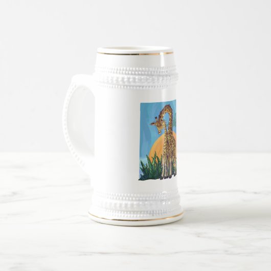 Chope À Bière Giraffe maman et bébé (Devant gauche)