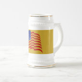 Chope À Bière Gold US Drapeau Patriotique Bière Stein (Devant droit)