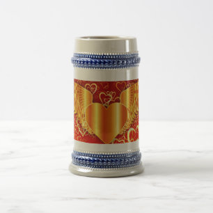 Chope À Bière Golden Wings Heart 22 oz Stein