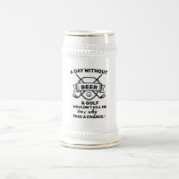 Golf & Beer Stein - "Pourquoi avoir une chance ?" 