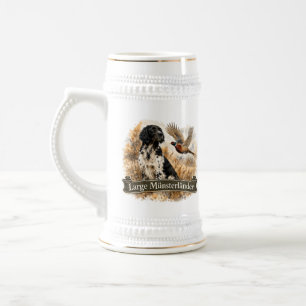 Chope À Bière Grand Münsterländer avec Faisan