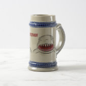 Chope À Bière Grand requin blanc moyen dessin animé (Devant droit)
