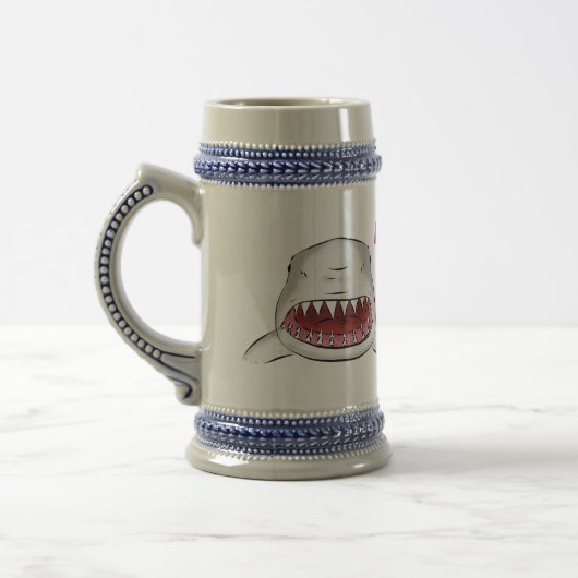 Chope À Bière Grand requin blanc moyen dessin animé (Gauche)