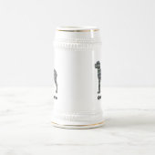 Chope À Bière Grande Dane Chien Silhouette Jaune et Grille Noire (Centre)